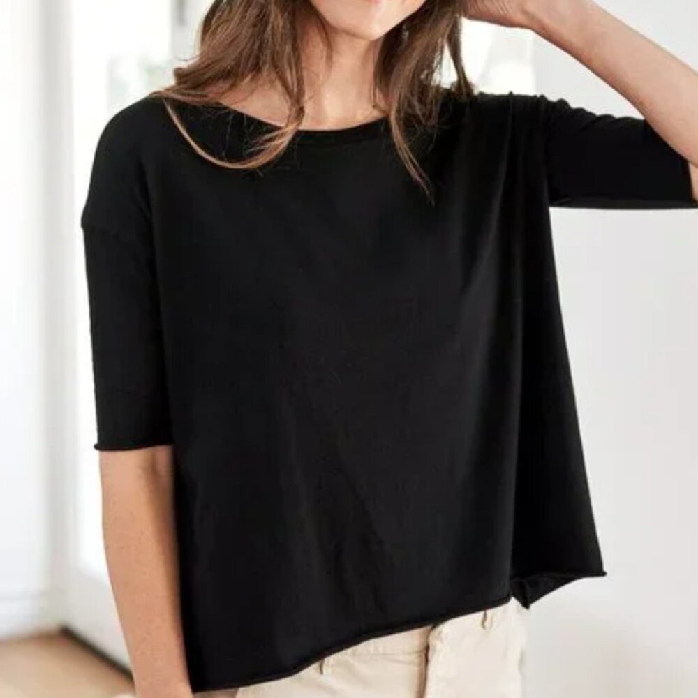 Frank & Eileen NWOT Josephine heritage jersey tee lab black - large